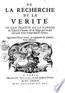 De La Recherche De La Vérité