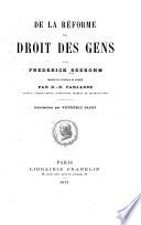 De la réforme du droit des gens