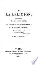 De la Religion conside ́re ́e dans sa Source, ses Formes et ses De ́veloppements