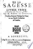 De la Sagesse, livres III.