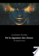 De la signature des choses