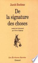 De la signature des choses