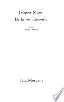De la vie intérieure
