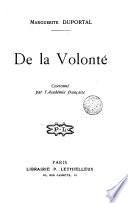 De la volonté