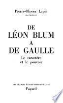 De Léon Blum à de Gaulle