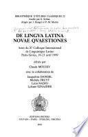 De lingua Latina novae quaestiones