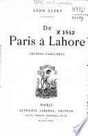 De Paris à Lahore