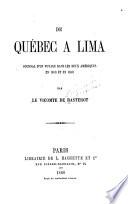 De Québec à Lima