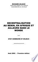 Décentralisation au Bénin, en Afrique et ailleurs dans le monde