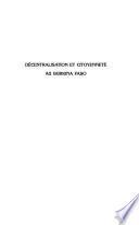 Décentralisation et citoyenneté au Burkina Faso