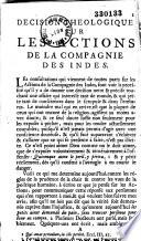 Decision theologique sur les actions de la compagnie des Indes