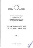 Décisions et rapports 25 Commission européenne des Droits de l'Homme (mars 1982)