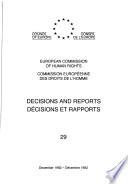 Décisions et rapports 29 Commission européenne des Droits de l'Homme (décembre 1982)