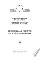 Décisions et rapports 33 Commission européenne des Droits de l'Homme (octobre 1983)