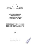 Décisions et rapports 38 Commission européenne des Droits de l'Homme (octobre 1984)