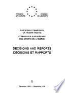 Décisions et rapports 5 Commission européenne des Droits de l'Homme (décembre 1976)