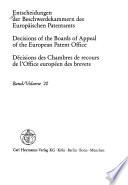 Decisions of the Boards of Appeal of the European Patent Office