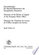 Decisions of the Boards of Appeal of the European Patent Office