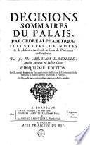 Décisions sommaires du Palais