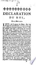 Declaration Du Roi
