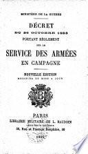 Décret du 26 octobre 1883 portant règlement sur le service des armées en campagne