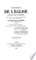Défense de l'église contre les erreurs historiques