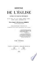 Défense de l'Église contre les erreurs historiques
