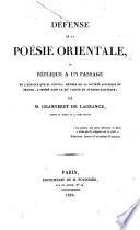 Défense de la poésie orientale