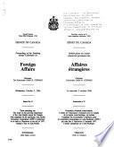 Délibérations Du Comité Sénatorial Permanent Des Affaires Étrangères (Editions Anglaise Et Française)