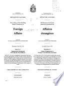 Délibérations du comité sénatorial permanent des affaires étrangères