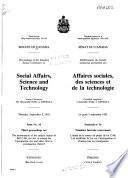 Délibérations Du Comité Sénatorial Permanent Des Affaires Sociales, Des Sciences Et de la Technologie