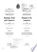Déliberations Du Comité Sénatorial Permanent Des Banques Et Du Commerce