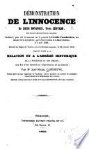 Démonstration de l'innocence de Louis Bonafous, frère Léotade, des Écoles chrétiennes de Toulouse