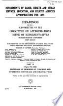 Departments of Labor, Health and Human Services, Education, and Related Agencies Appropriations for 1984