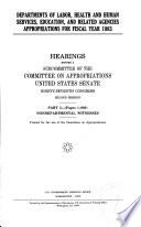 Departments of Labor, Health and Human Services, Education, and Related Agencies Appropriations for Fiscal Year 1983: Nondepartmental witnesses