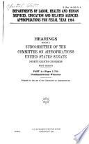 Departments of Labor, Health and Human Services, Education, and Related Agencies Appropriations for Fiscal Year 1984: Nondepartmental witnesses