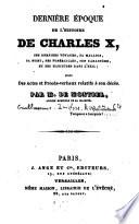 Dernière époque de l'histoire de Charles X