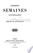 Dernières semaines littéraires