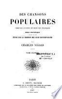 Des chansons populaires chez les anciens et chez les Français