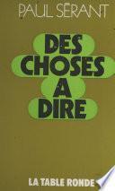Des choses à dire