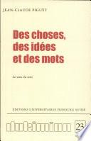 Des choses, des idées et des mots