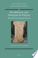 Des dédicaces sans théonyme de Palmyre