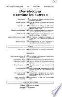 Des élections comme les autres
