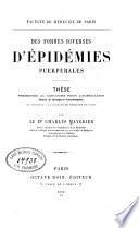 Des formes diverses d'épidémies puerpérales