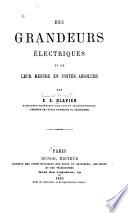 Des grandeurs électriques et de leur mesure en unités absolues
