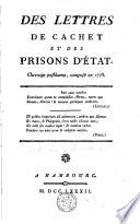 Des lettres de cachet et des prisons d'état