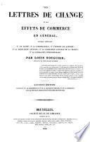 Des lettres de change et des effets de commerce en général