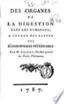 Des organes de la digestion dans les rumians ...