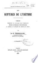 Des ruptures de l'urèthre