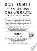 Des semis et plantations des arbres et de leur culture